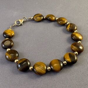 NWT Tiger's Eye and 14K Gold Fill Bracelet 7.5”‎